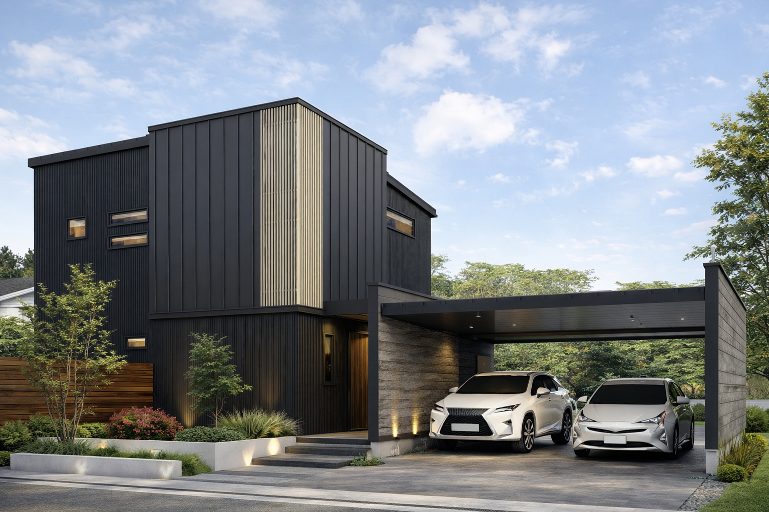 友達に自慢したくなるインナーガレージ付きの家